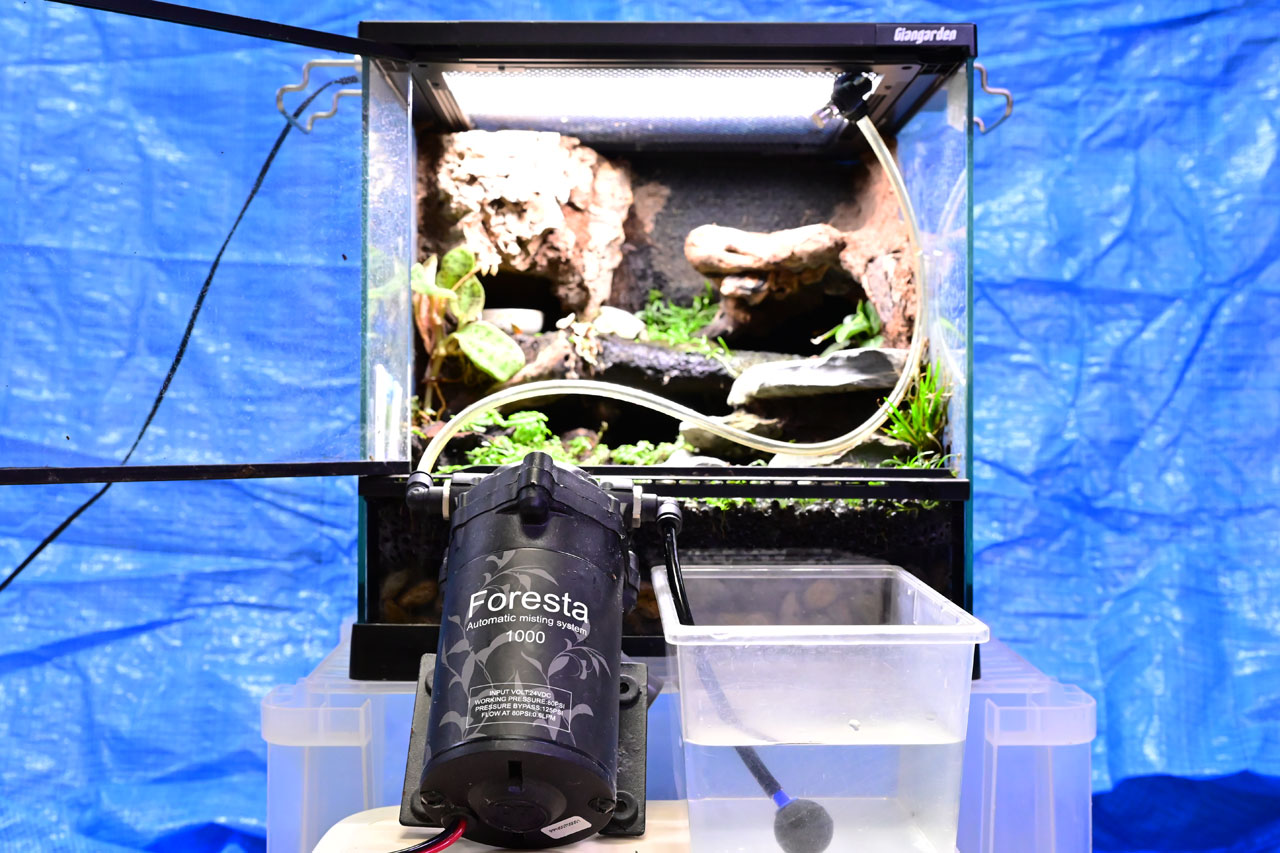 最小構成のミスティング装置をセットした様子